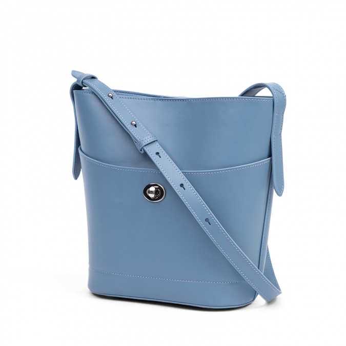 Набор сумок из натуральной кожи голубого цвета от модельера 2020 с внутренним мешочком 