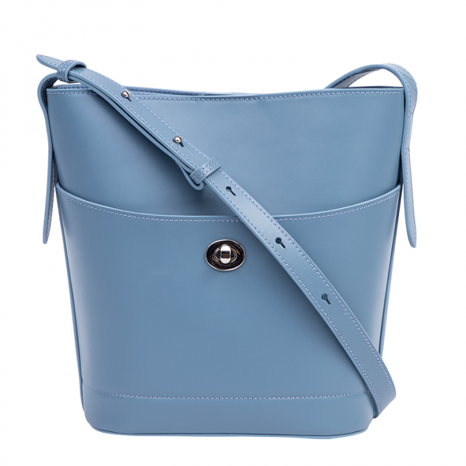 Набор сумок из натуральной кожи голубого цвета от модельера 2020 с внутренним мешочком 