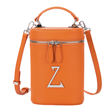 сумка-ведро из натуральной кожи оранжевого цвета