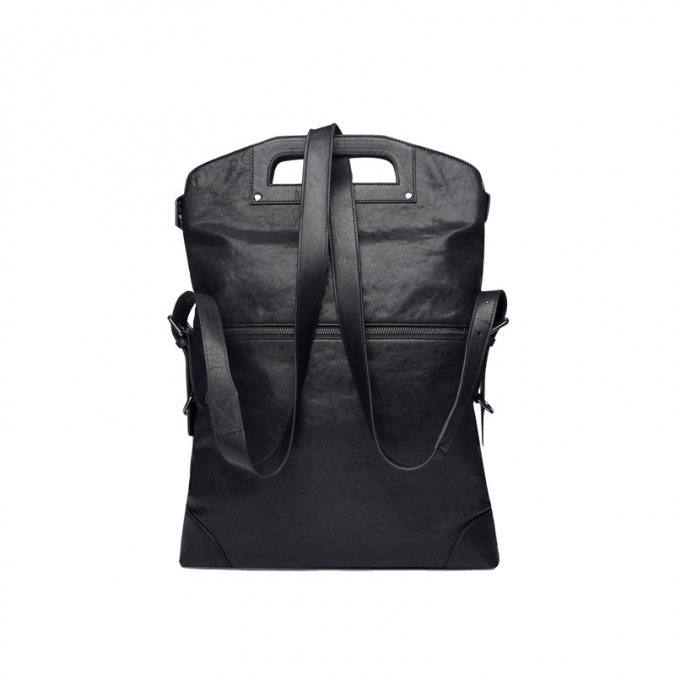 многофункциональные мужские черные натуральные кожаные сумочки 