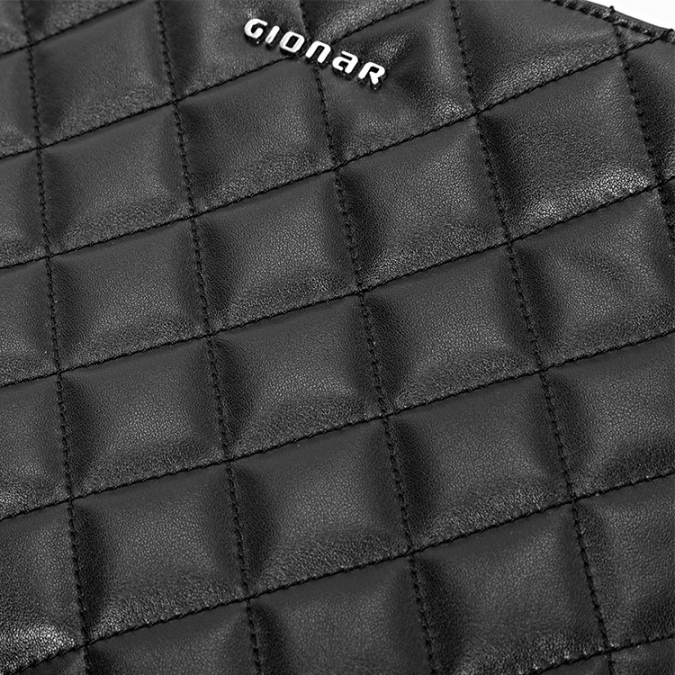 gionar под заказ черный кожаный стеганый мешок плеча с металлической цепью 