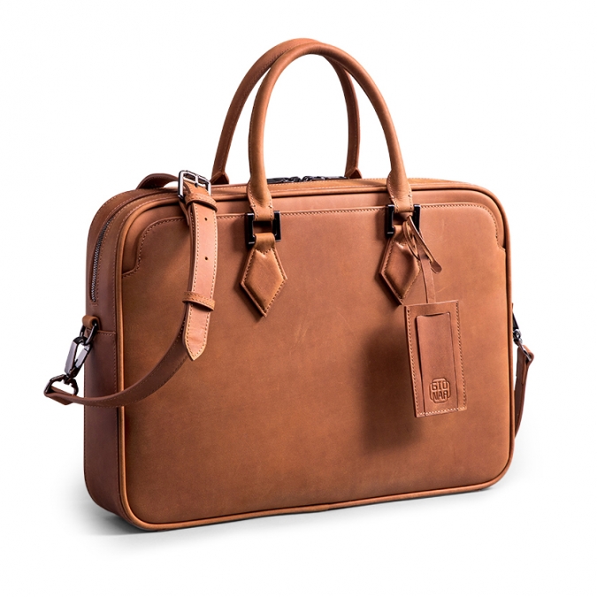 коричневый винтажный кожаный мужской портфель на заказ 
